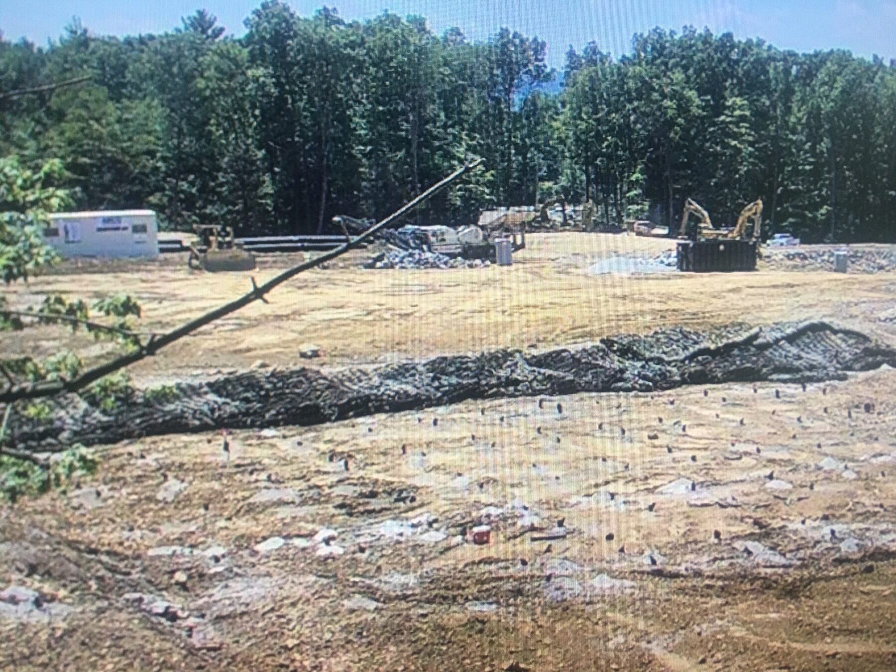 Preparation for another blast of the bedrock to make way for the NECS warehouse